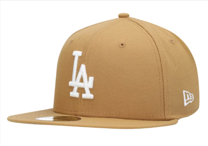 Los Angeles Dodgers Fitted New Era 59FIFTY Wheat Cap Hat Grey UV - THE 4TH QUARTER