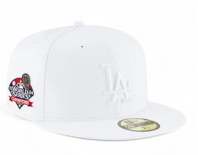 Los Angeles Dodgers Fitted New Era 59Fifty 2024 World Series Champions White Cap Hat - THE 4TH QUARTER