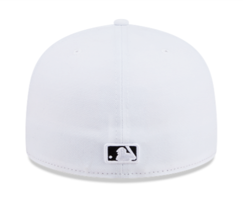 Los Angeles Dodgers Fitted New Era 59Fifty Black Logo White Cap Hat Grey UV