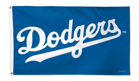 Los Angeles Dodgers Wordmark 3 x 5 Flag Deluxe Sided - THE 4TH QUARTER