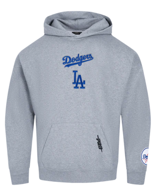 Los Angeles Dodgers Mens Sweatshirt Pro Standard Wingspan Hoodie Dark Heather Grey - THE 4TH QUARTER