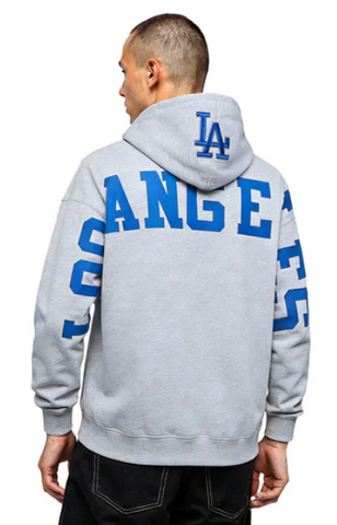 Los Angeles Dodgers Mens Sweatshirt Pro Standard Wingspan Hoodie Dark Heather Grey