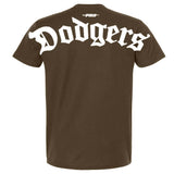 Los Angeles Dodgers Mens T-Shirt Pro Standard Old English Wingspan Brown Tee