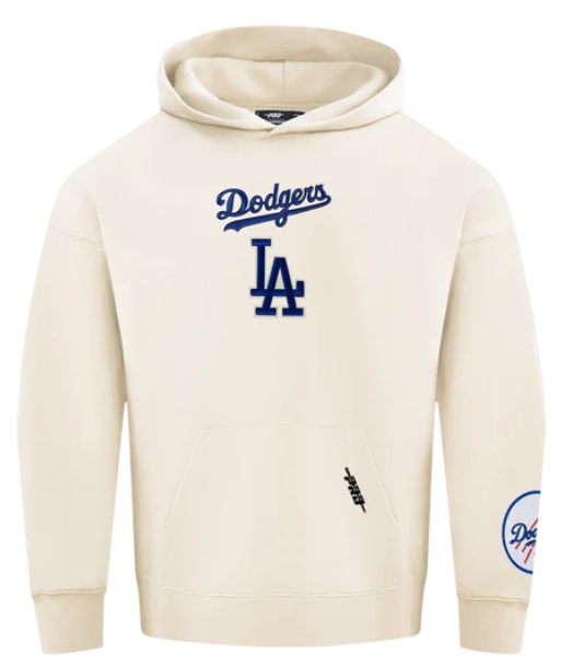 Los Angeles Dodgers Mens Sweatshirt Pro Standard Wingspan Hoodie Eggshell - THE 4TH QUARTER