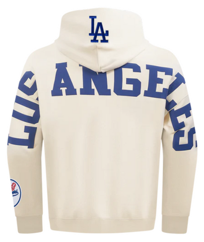 Los Angeles Dodgers Mens Sweatshirt Pro Standard Wingspan Hoodie Eggshell