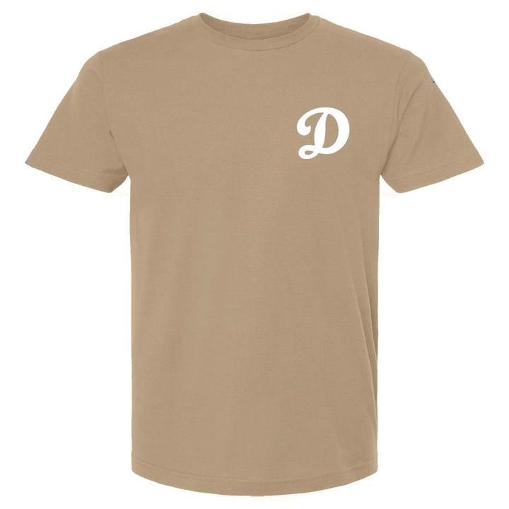 Los Angeles Dodgers Mens T-Shirt Pro Standard Old English Wingspan Taupe Tee