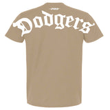 Los Angeles Dodgers Mens T-Shirt Pro Standard Old English Wingspan Taupe Tee