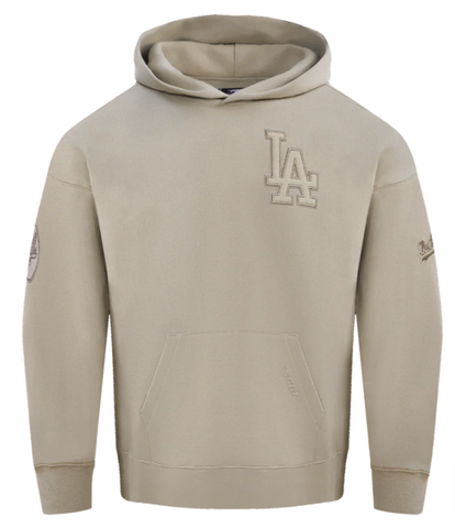 Los Angeles Dodgers Mens Sweatshirt Pro Standard Nuetral Drop Shoulder Pullover Hoodie Taupe
