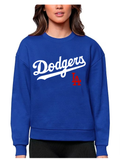 Los Angeles Dodgers Women's Sweatshirt Antigua Victory Crew Neck Pullover Blue