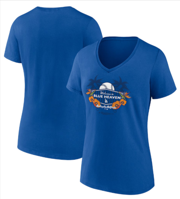 Los Angeles Dodgers Women's 2025 World Series Champions Hometown V-Neck - T-Shirt Royal - THE 4TH QUARTER