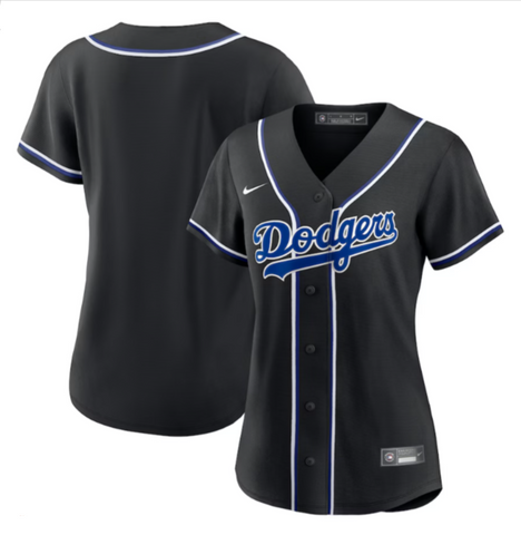 Los Angeles Dodgers Women's Black Blue Replica Jersey