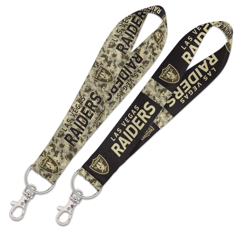 Raiders Badge Ticket Holder Keychain Lanyard Wristlet Digi Camo 1" - THE 4TH QUARTER