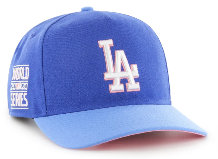 Los Angeles Dodgers Snapback '47 Brand Hitch 2020 World Series Cap Hat Blue Sky Pink UV - THE 4TH QUARTER