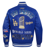Los Angeles Dodgers Mens Pro Standard 2024 World Series Rib Satin Jacket Blue