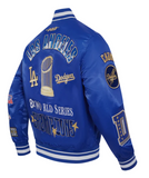Los Angeles Dodgers Mens Pro Standard 2024 World Series Rib Satin Jacket Blue