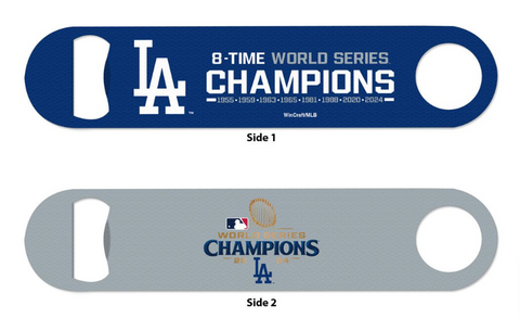 Los Angeles Dodgers 2024 World Series Champions 2 Sided Metal Bottle Opener