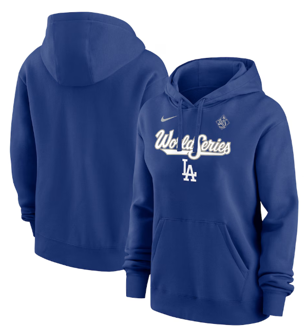 Los Angeles Dodgers Womens 2025 World Series Authentic Collection Therma Fleece Hoodie - Royal Blue - THE 4TH QUARTER