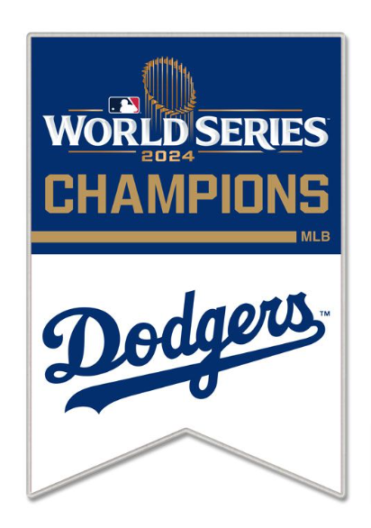 Los Angeles Dodgers Lapel Pin 2024 World Series Champions Banner - THE 4TH QUARTER