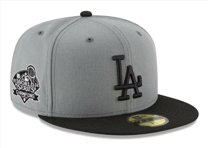 Los Angeles Dodgers Fitted New Era 59Fifty 2024 World Series Champions Storm Black Cap Hat - THE 4TH QUARTER
