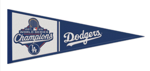 Los Angeles Dodgers 2025 World Series Champions 13" x 32" Wool Pennant