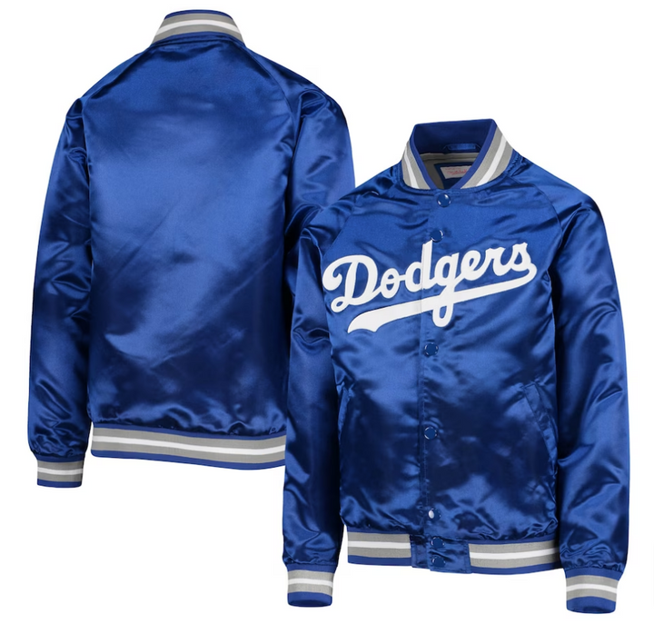 Los Angeles Dodgers Toddler Kids Jacket Mitchell &amp; Ness Light Satin Blue
