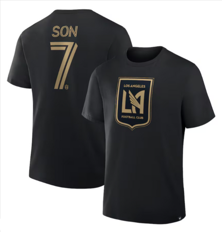 Los Angeles FC Mens T-Shirt Fanatics Son Heung-Min Tee Black