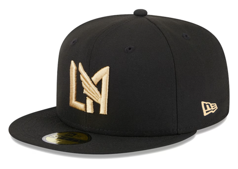 Los Angeles FC Fitted 59Fifty New Era Logo Black Wool Cap Hat Grey UV