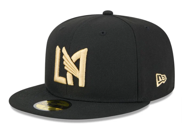 Los Angeles FC Fitted 59Fifty New Era Logo Black Cap Hat Grey UV White Tape - THE 4TH QUARTER