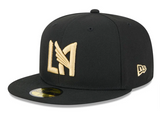 Los Angeles FC Fitted 59Fifty New Era Logo Black Cap Hat Grey UV White Tape