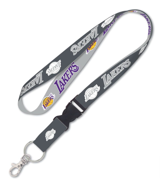Los Angeles Lakers Wincraft Keychain Lanyard Charcoal - THE 4TH QUARTER