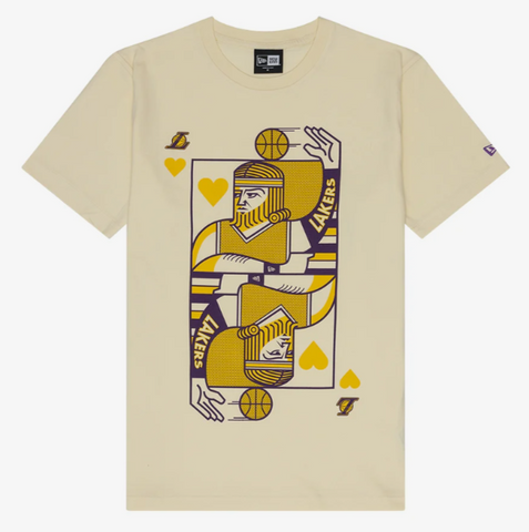 Los Angeles Lakers Mens T-Shirt New Era Game Night Cream Tee