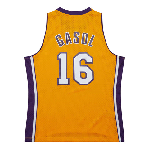 Los Angeles Lakers Mens Jersey Mitchell & Ness 2009-10 Swingman Pau Gasol Gold #16
