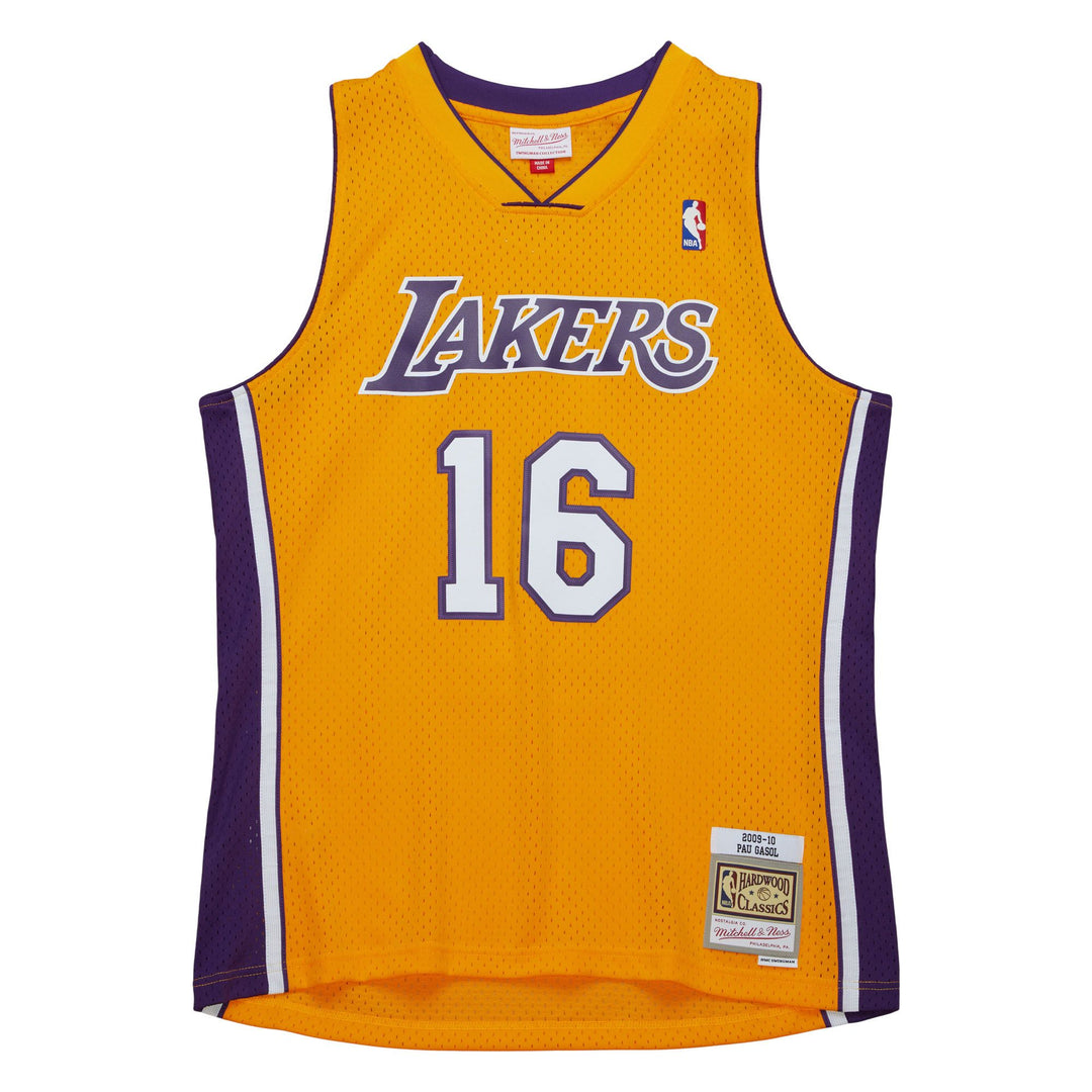 Los Angeles Lakers Mens Jersey Mitchell &amp; Ness 2009-10 Swingman Pau Gasol Gold 