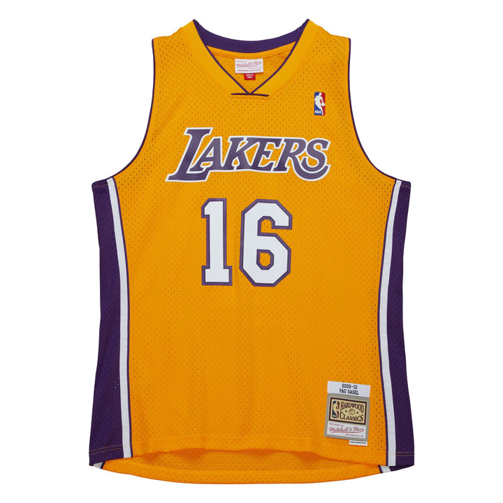 Los Angeles Lakers Mens Jersey Mitchell &amp; Ness 2009-10 Swingman Pau Gasol Gold 