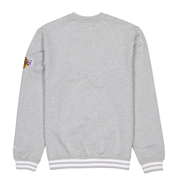 Los Angeles Lakers Mens Sweatshirt New Era Motion Crew Neck Pullover Grey - THE 4TH QUARTER