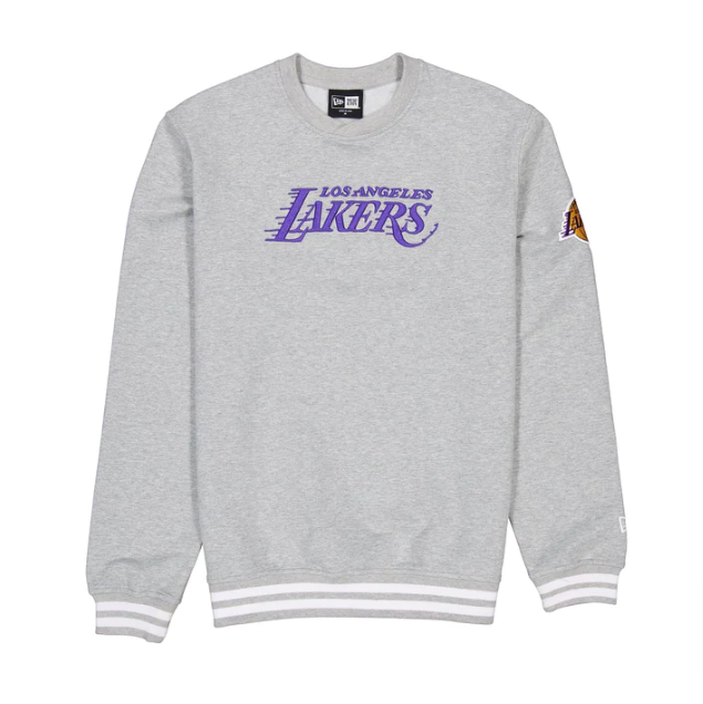 Los Angeles Lakers Mens Sweatshirt New Era Motion Crew Neck Pullover Grey - THE 4TH QUARTER