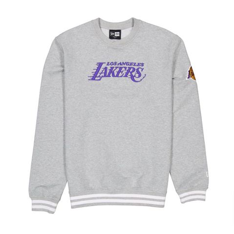 Los Angeles Lakers Mens Sweatshirt New Era Motion Crew Neck Pullover Grey