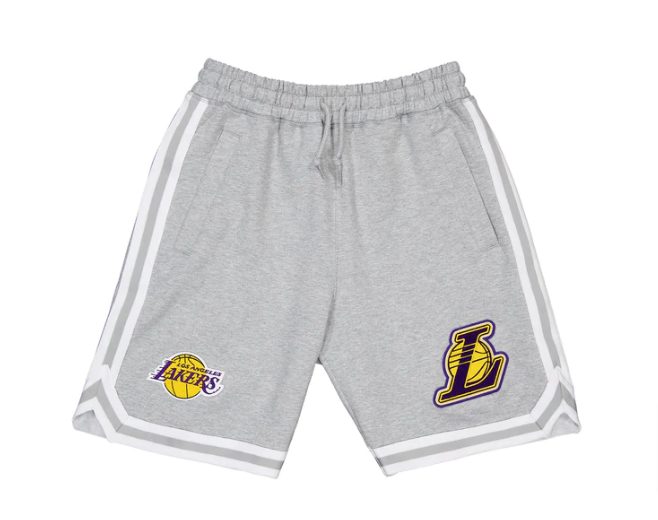 Los Angeles Lakers Mens New Era Grey Shorts - THE 4TH QUARTER
