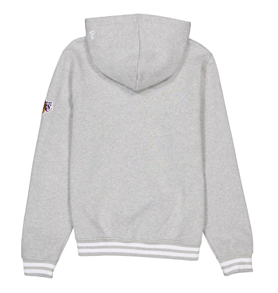 Los Angeles Lakers Mens Sweatshirt New Era Grey Full Zip Hoodie - THE 4TH QUARTER