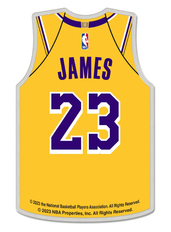 Los Angeles Lakers LeBron James Jersey Collectors Lapel Pin Yellow - THE 4TH QUARTER