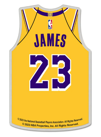 Los Angeles Lakers LeBron James Jersey Collectors Lapel Pin Yellow