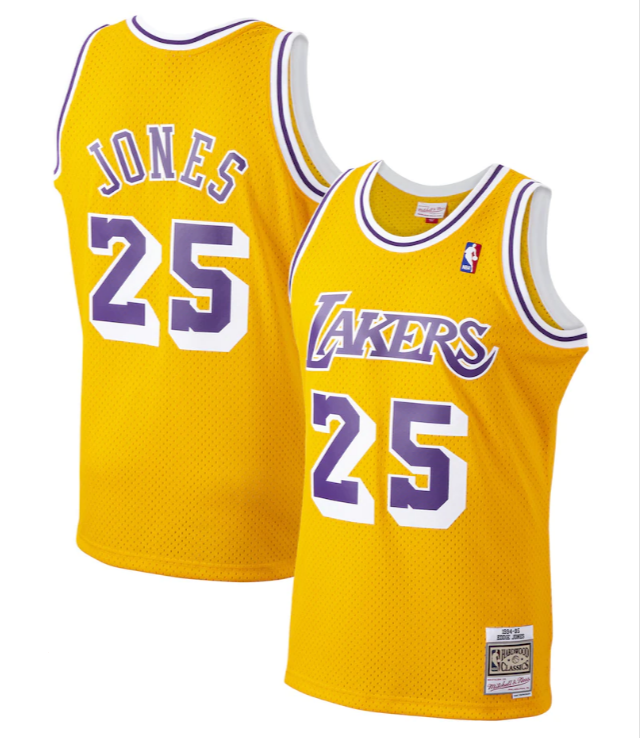 Los Angeles Lakers Mens Jersey Mitchell & Ness 1994-95 #25 Eddie Jones Gold - THE 4TH QUARTER