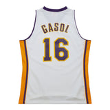 Los Angeles Lakers Mens Jersey Mitchell & Ness 2008 Swingman Pau Gasol White #16