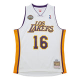 Los Angeles Lakers Mens Jersey Mitchell & Ness 2008 Swingman Pau Gasol White #16