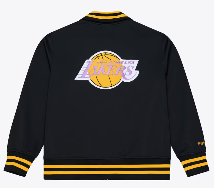 Los Angeles Lakers Mens Mitchell &amp; Ness Playoff Win Full-Zip Black Jacket - THE 4TH QUARTER