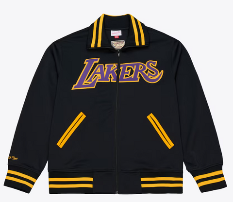 Los Angeles Lakers Mens Mitchell & Ness Playoff Win Full-Zip Black Jacket - THE 4TH QUARTER