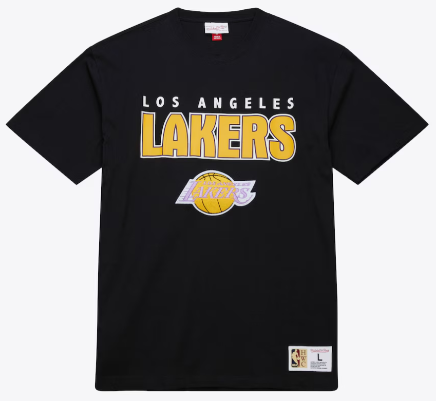 Los Angeles Lakers Mens T-Shirt Mitchell &amp; Ness Throw It Back Tee - THE 4TH QUARTER