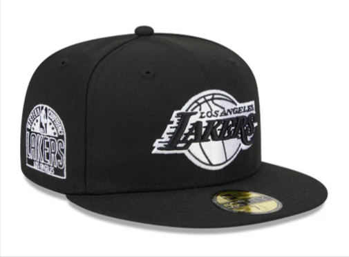 Los Angeles Lakers Fitted New Era 59Fifty Black Western Patch Cap Hat Grey UV - THE 4TH QUARTER