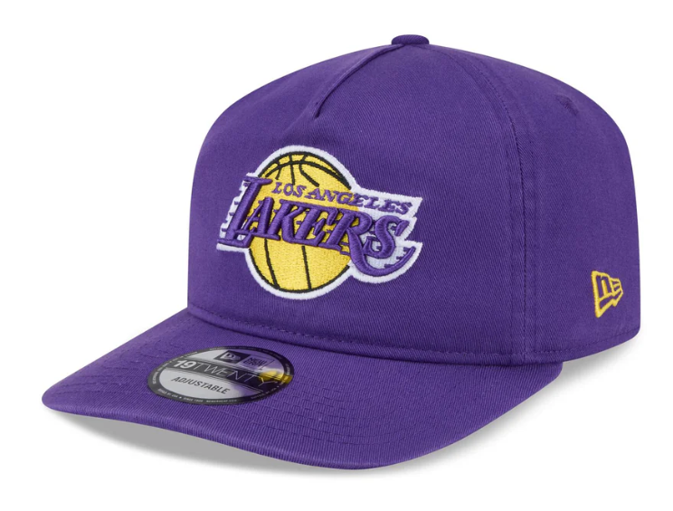 Los Angeles Lakers Snapback New Era 19TWENTY Adjustable A-FRAME Nylon Hat Cap Purple - THE 4TH QUARTER