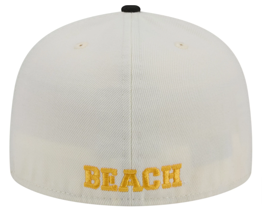 Long Beach State Fitted 59Fifty New Era Chrome Black Cap Hat Grey UV - THE 4TH QUARTER